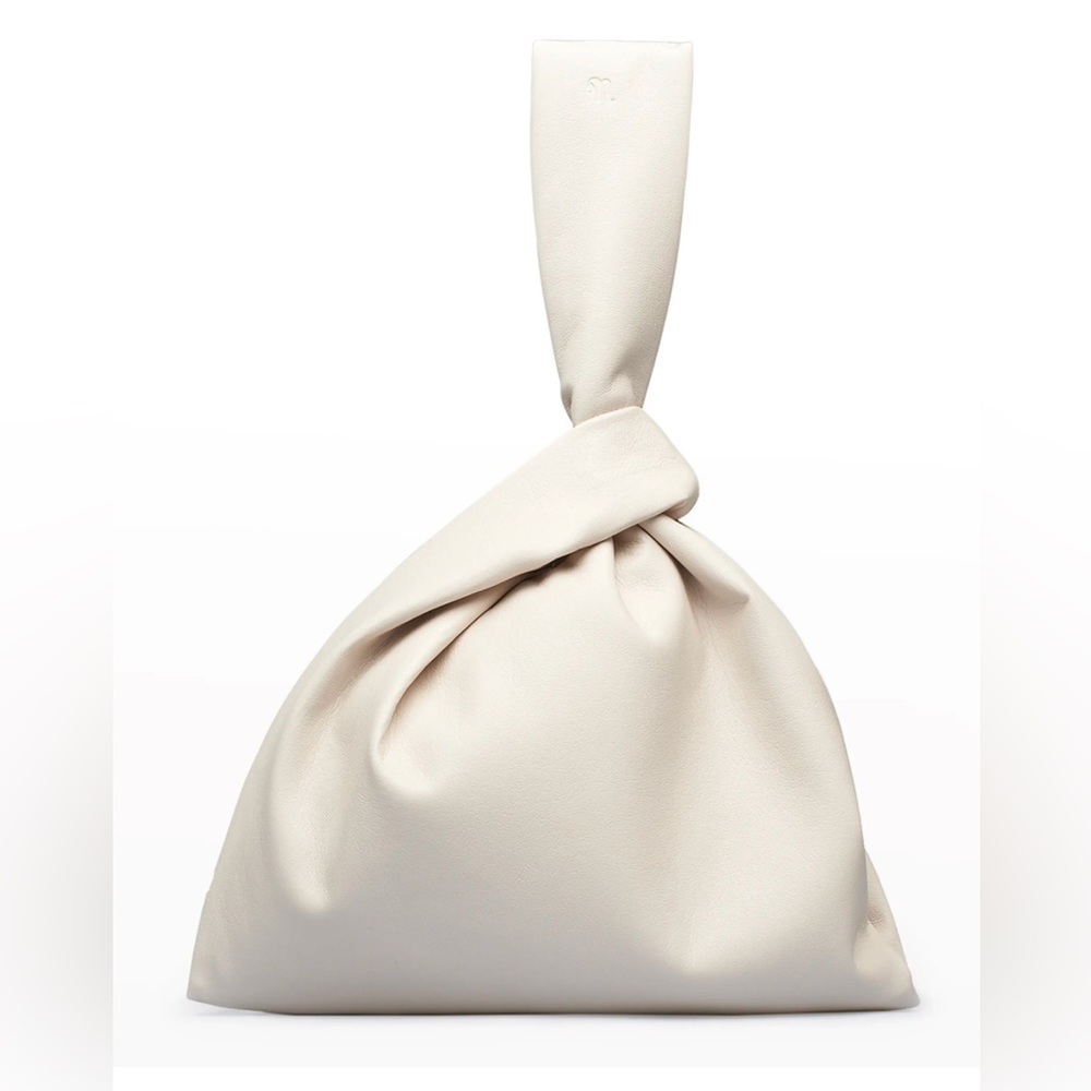Nanushka Jen faux leather top handle bag, bone